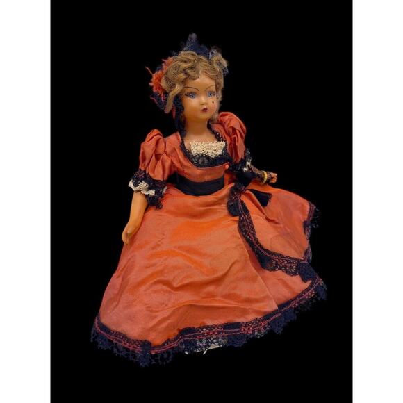 Antique Doll Marie Laure Paris 1930s Souvenir Coquette Lady Petticoat RARE - Picture 5 of 16